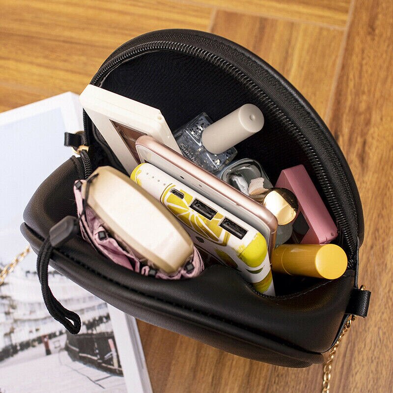 Women Bag Mini Handbag Solid PU Leather Messenger Bag Ladies Mini Circular Crossbody Bag with Tassel Bolsas Feminina