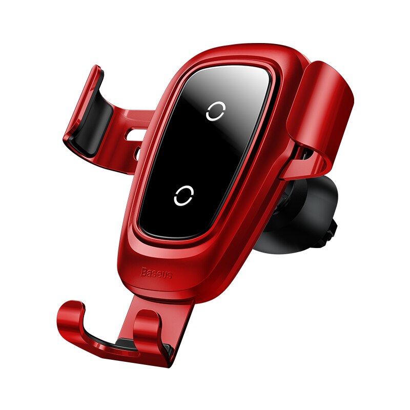 Baseus qi carregador de carro sem fio para o iphone 11 pro max x rápido carro suporte carregamento sem fio para xiaomi mi 9 mix 3 samsung s10 s9: RED