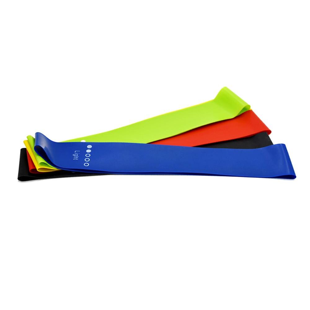 Bandes de résistance en caoutchouc pour le Yoga, équipement d'intérieur et d'extérieur, 0.35mm-1.1mm, bandes élastiques d'entraînement pour le Pilates, 5 couleurs