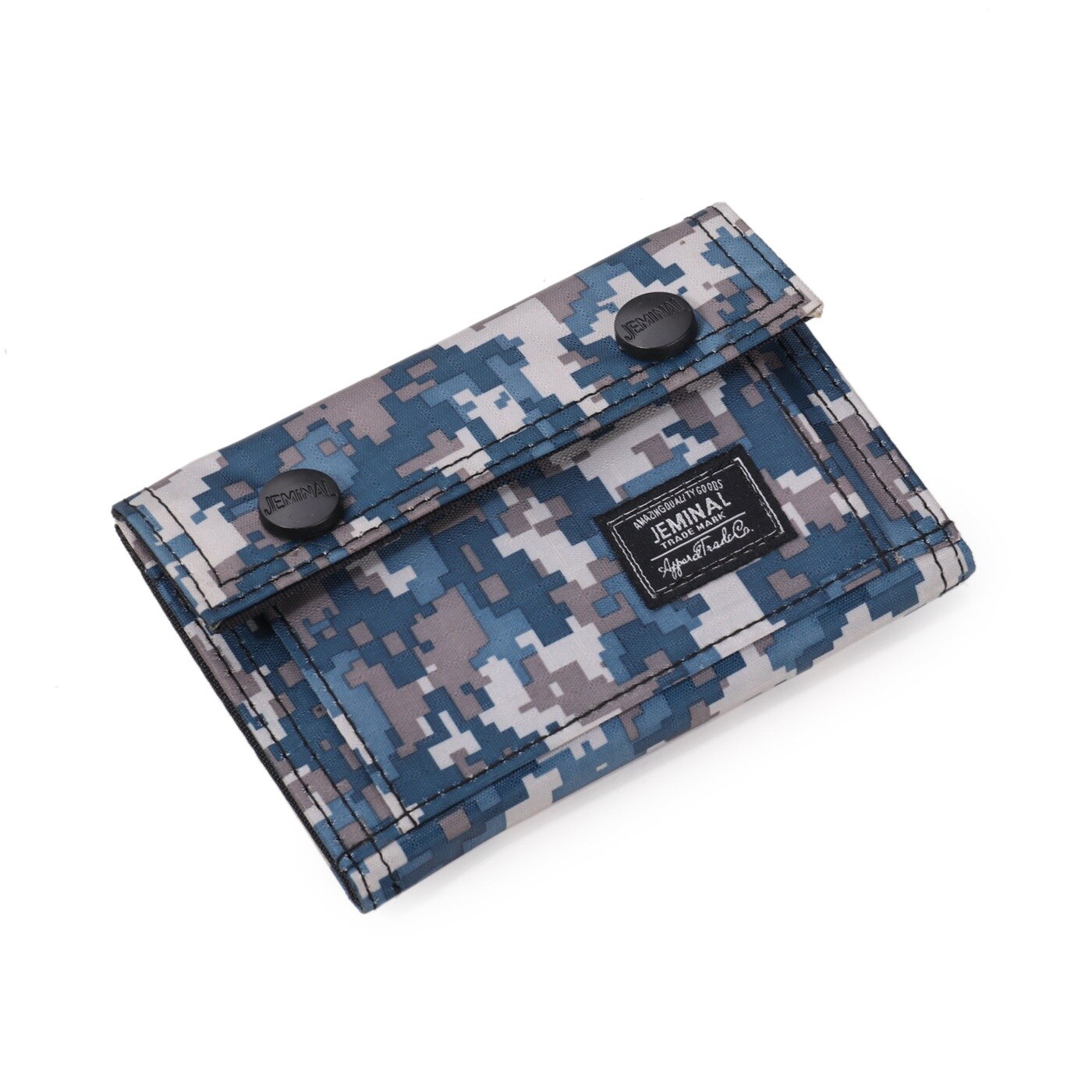 Mænds tegnebog camouflage mønster trykt tegnebog bomuldsklud bærbar kort skiftetaske til mænd: Blå