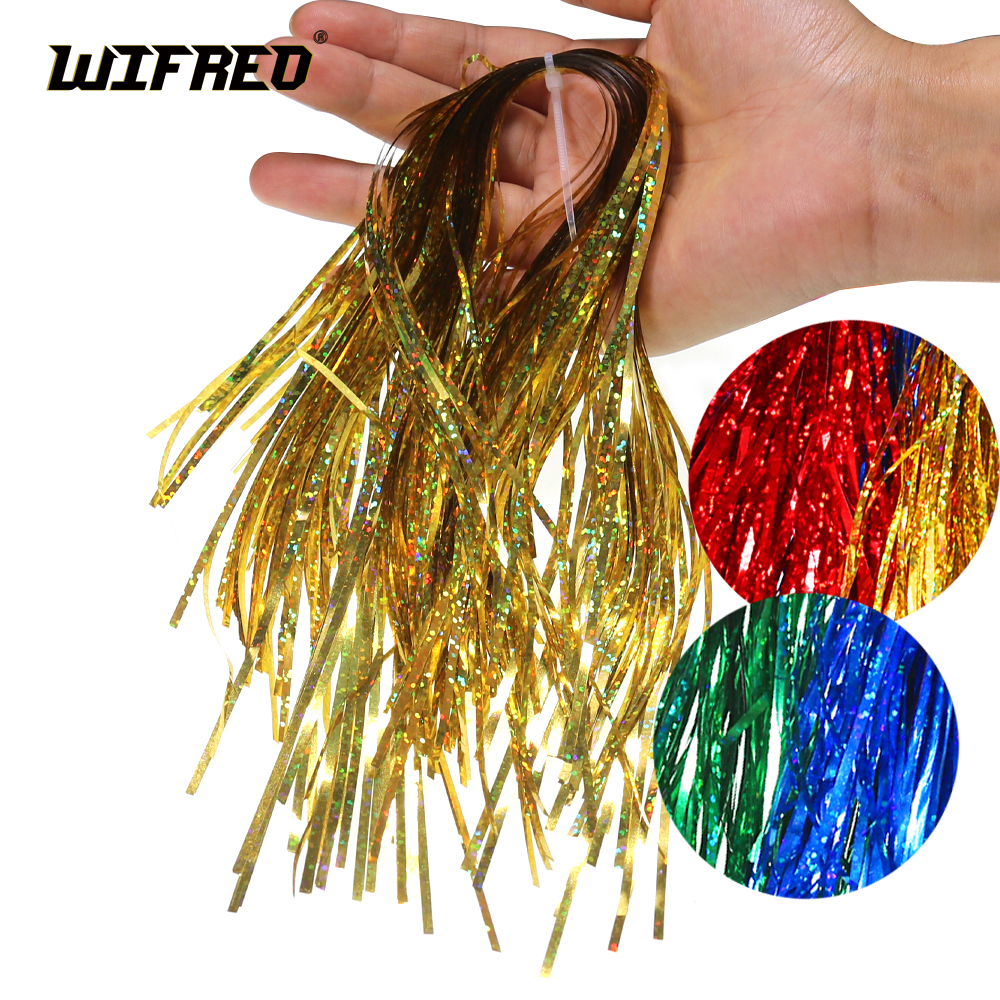 Wifreo 3Pack 2Mm Platte Flashabou Klatergoud Holografische Pike Bass Verse Of Zoutwater Streamer Fly Koppelverkoop Materiaal Crystal Flash strand