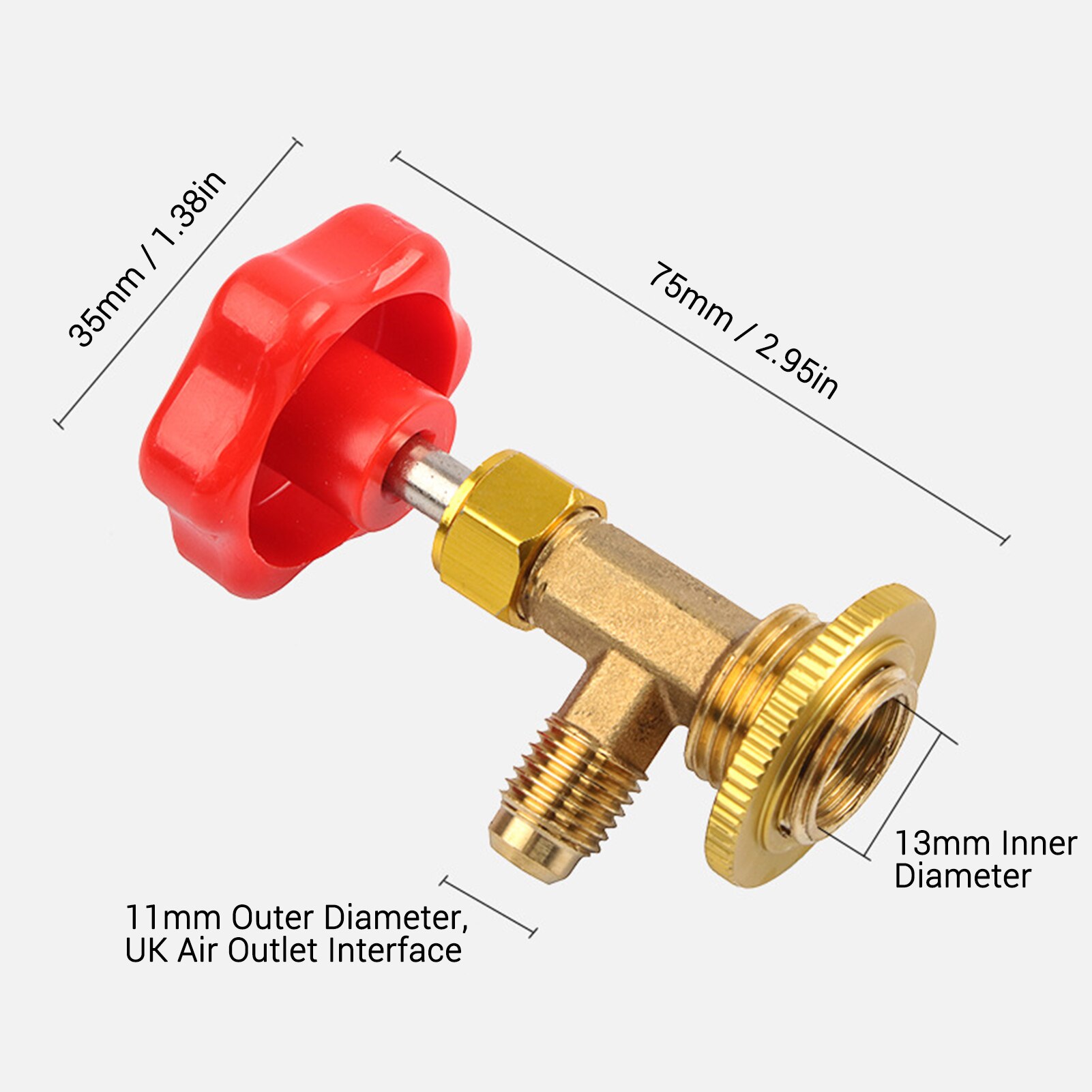 Piercing Valve AC Charge Valve Air Conditioner Refrigerator Open Valve for R12/ R22/ R410/ R600a/R134A 11mm Outer Diameter: B