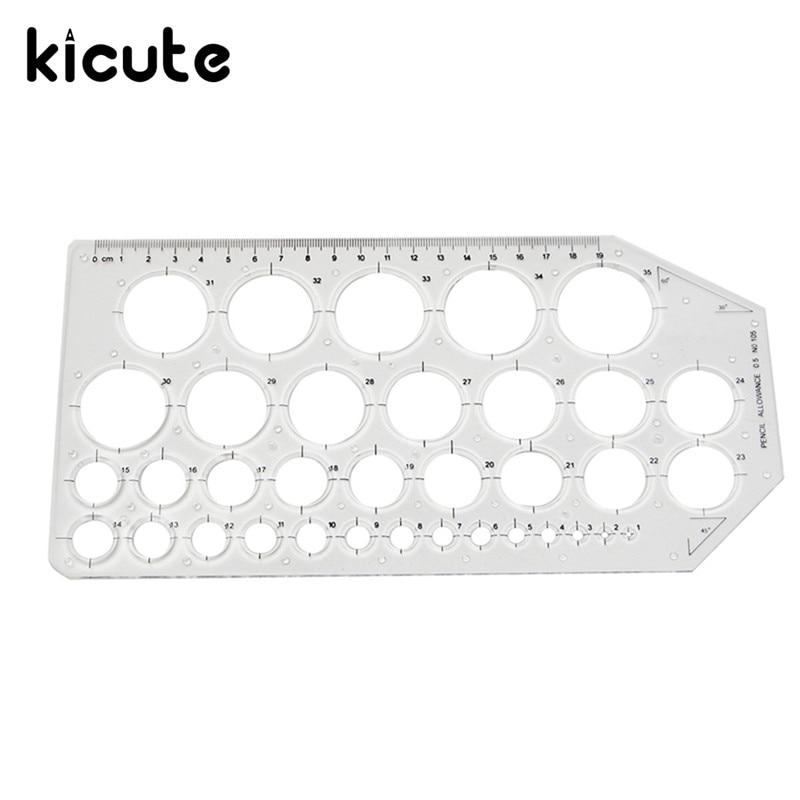 Kicute unik plastritning rita cirkel mall linjal matematik metrisk linjal verktyg för kontor skolmaterial