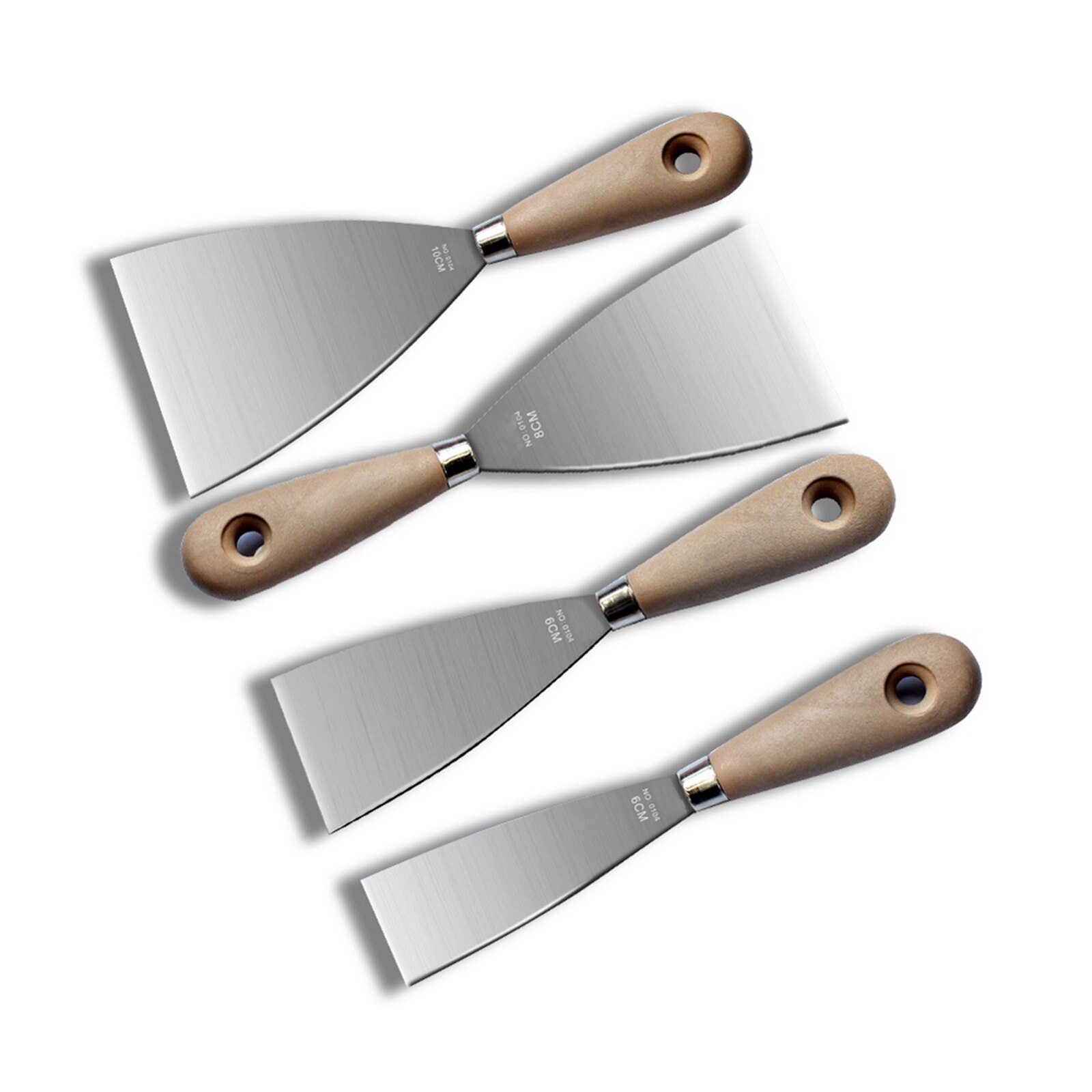 4PCS Putty Knife Construction Tools Stainless Steel 4/6/8/10 Inch Putty Knives Plaster Trowel Spatula for Stretch Hand Tool Sets