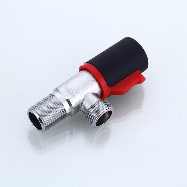 Copper cold and water stop valve triangle valve, Kitchen filling valve chrome plated,Bathroom water heater inlet valve brass