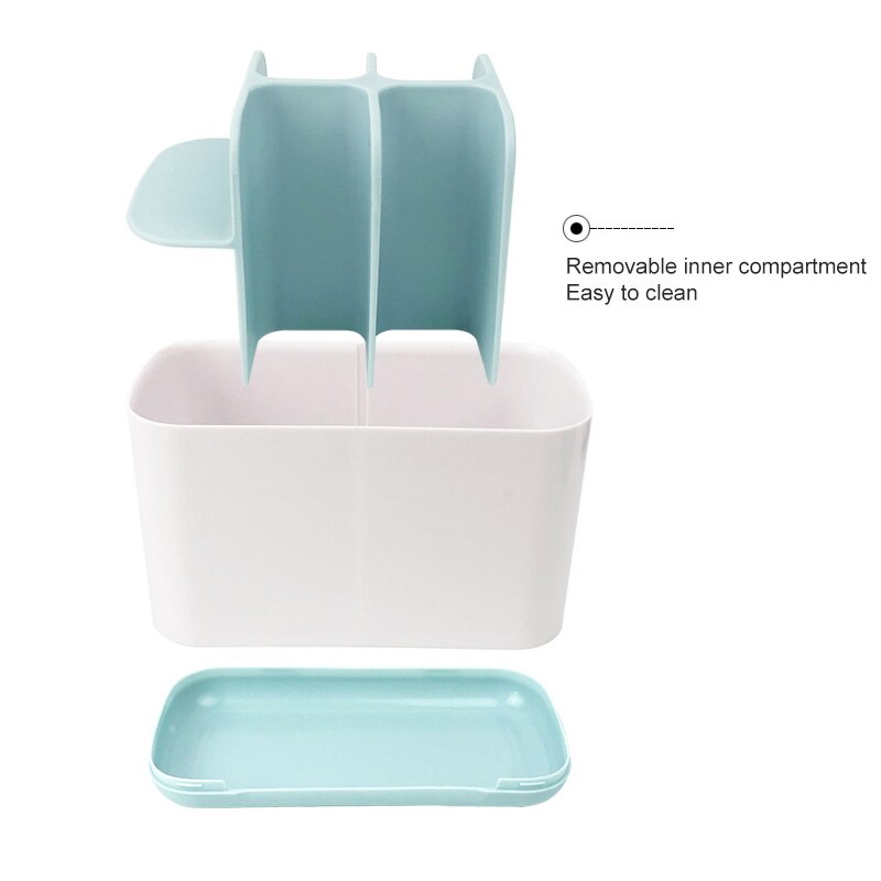 5 En 1 cepillo de dientes pasta de dientes funda, soporte brocha de maquillaje de afeitar soporte de cepillo de dientes eléctrico caja de almacenamiento para baño organizador soporte