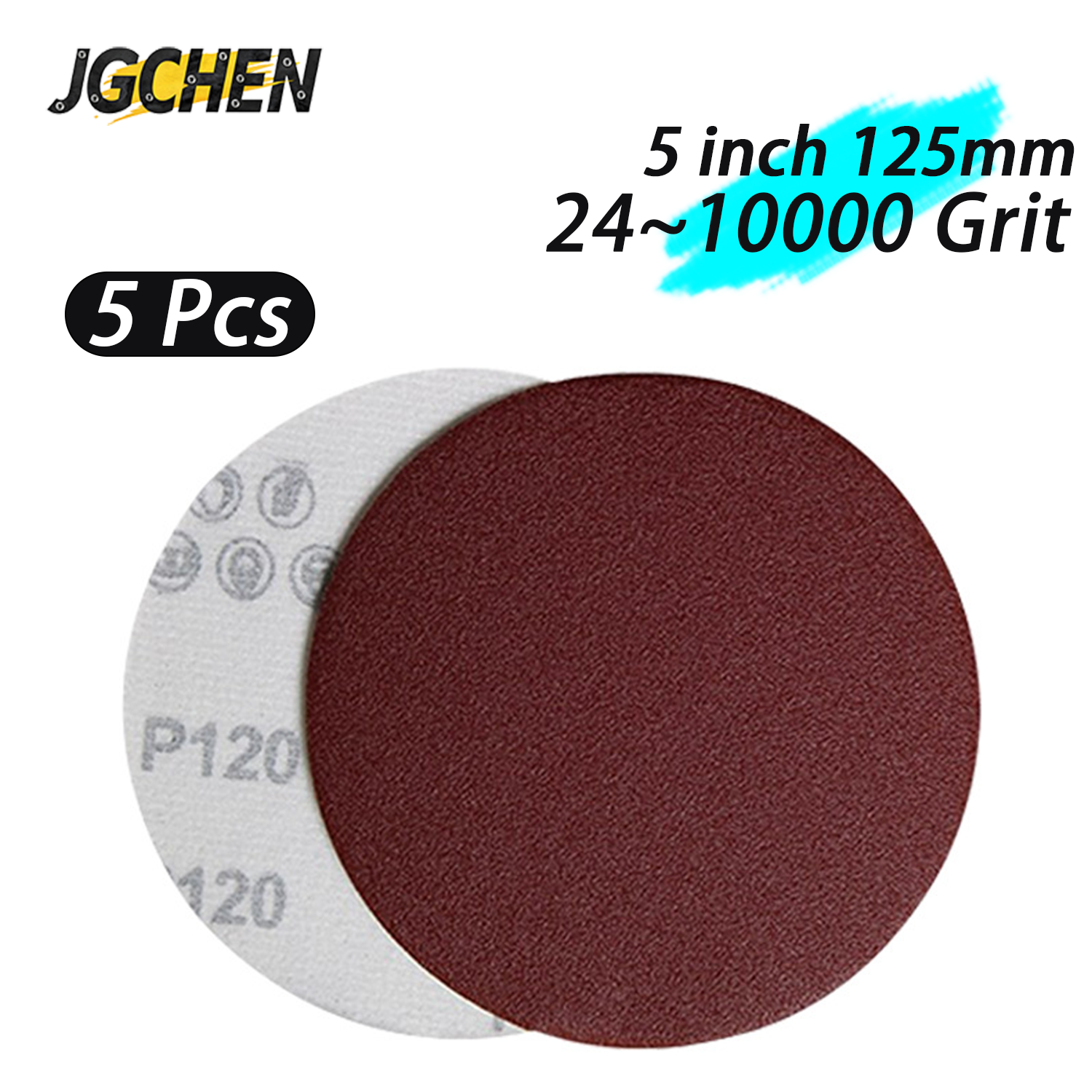 5 Polegada 125mm 24-10000grit redondo auto-adesivo reunindo lixa lixadeira orbital almofada para polimento de madeira metal molhado e seco