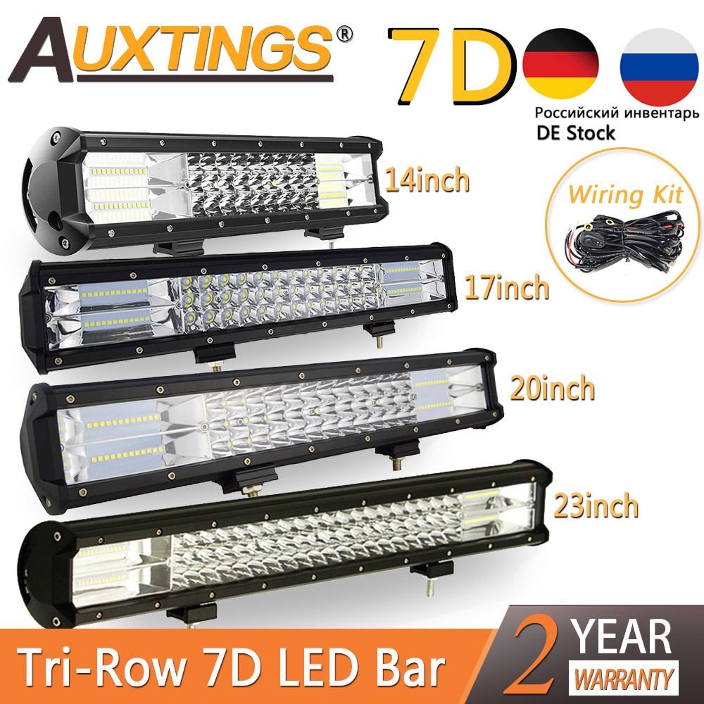 Auxtings 5 " 14 " 2 " 17 " 20 & 23 ; & #39 #39 3- riviä led-valopalkki maastoajoon led-palkki yhdistelmäkeila led-työvalopalkki kuorma-autoon, katumaasturiin, mönkijään 4 x 4 4wd 12v 24v