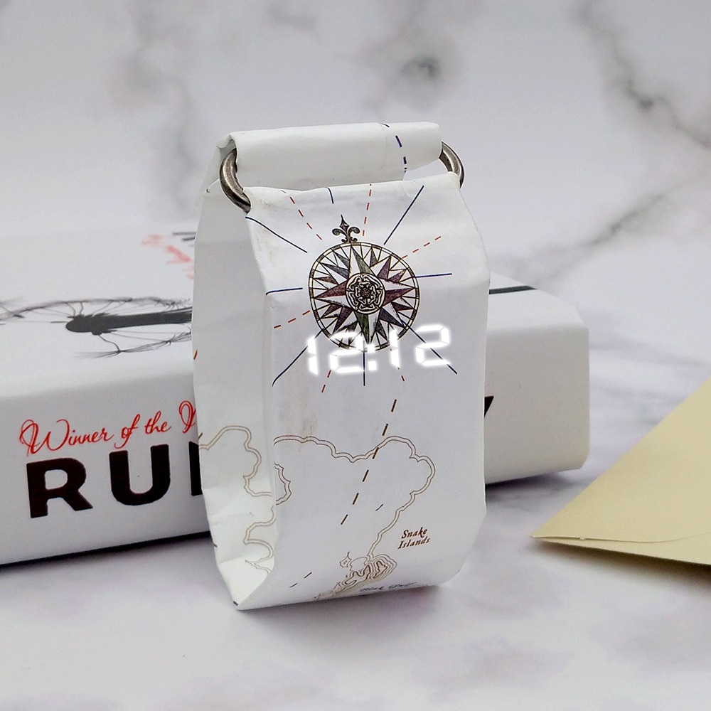 Papir digital klokke herre vanntett elektronisk klokke herreklokke led herreklokke reloj hombre montre femme