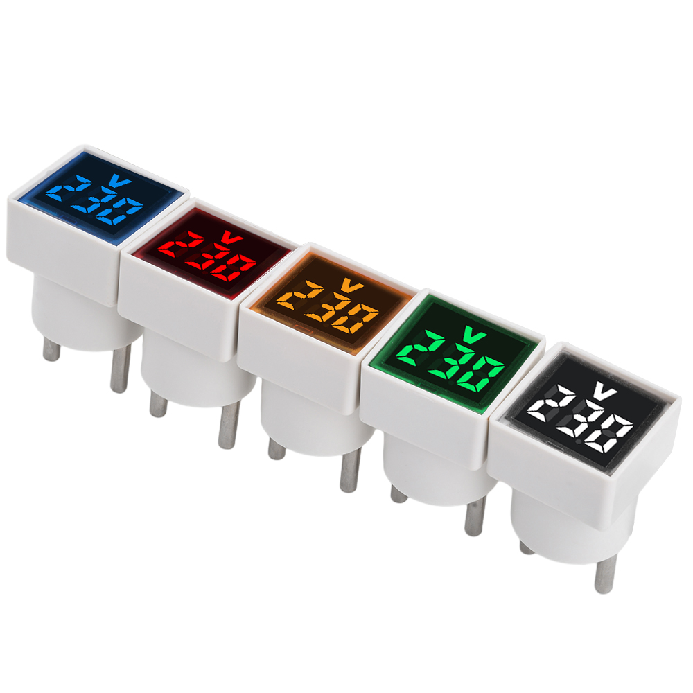 AC 220V 50 ~ 500V LED cyfrowy woltomierz AC wskaźnik LED lampa kwadratowe przyrządy pomiarowe napięcia sygnał świetlny wtyczka EU