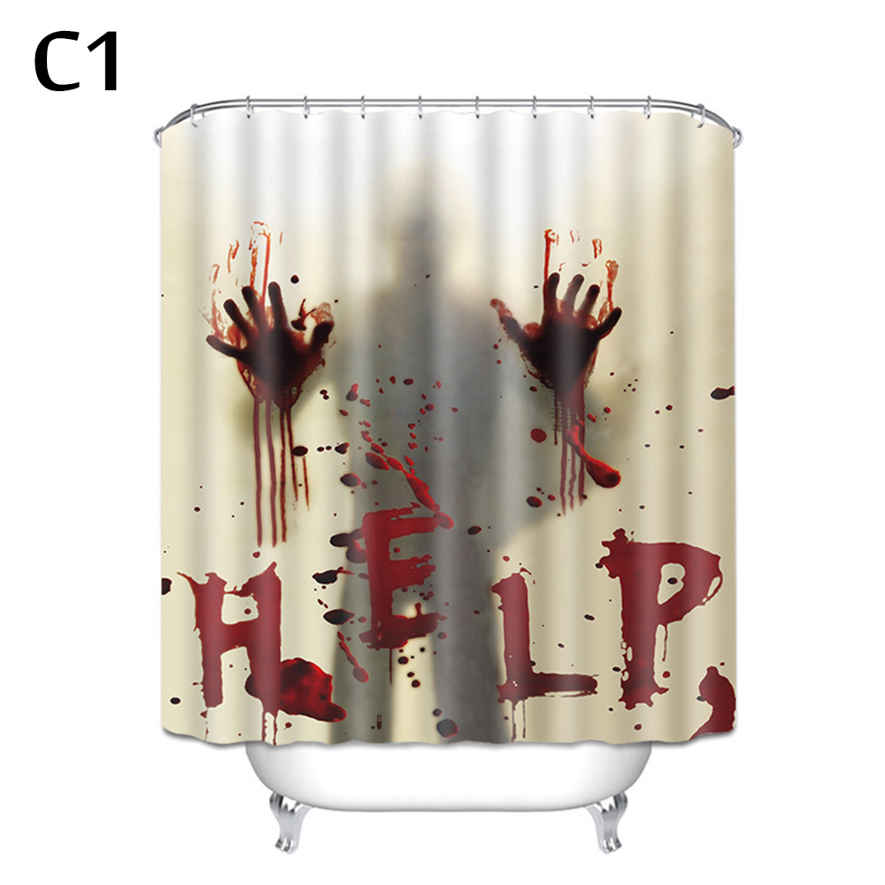 Halloween bruseforhæng vinduesgardiner rædsel blodige hænder badeværelses bruseforhæng til halloween indretning 180*180cm: C1