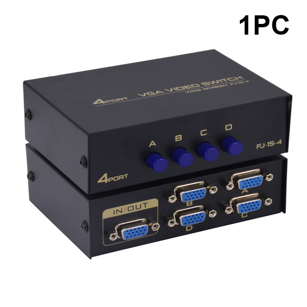 4 porttia plug and play displayport usb 2.0 vakaa kvm -kytkin vga tv -projektori metallin keskittimen jakovalitsimen tarvikkeet tietokoneelle