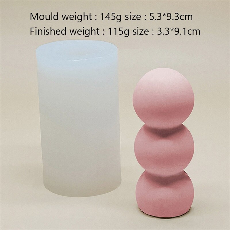 Gør-det-selv stearinlys form 3- runde kugle voks lys form silikone form aromaterapi gips stearinlys 3d aroma voks sæbe lys form