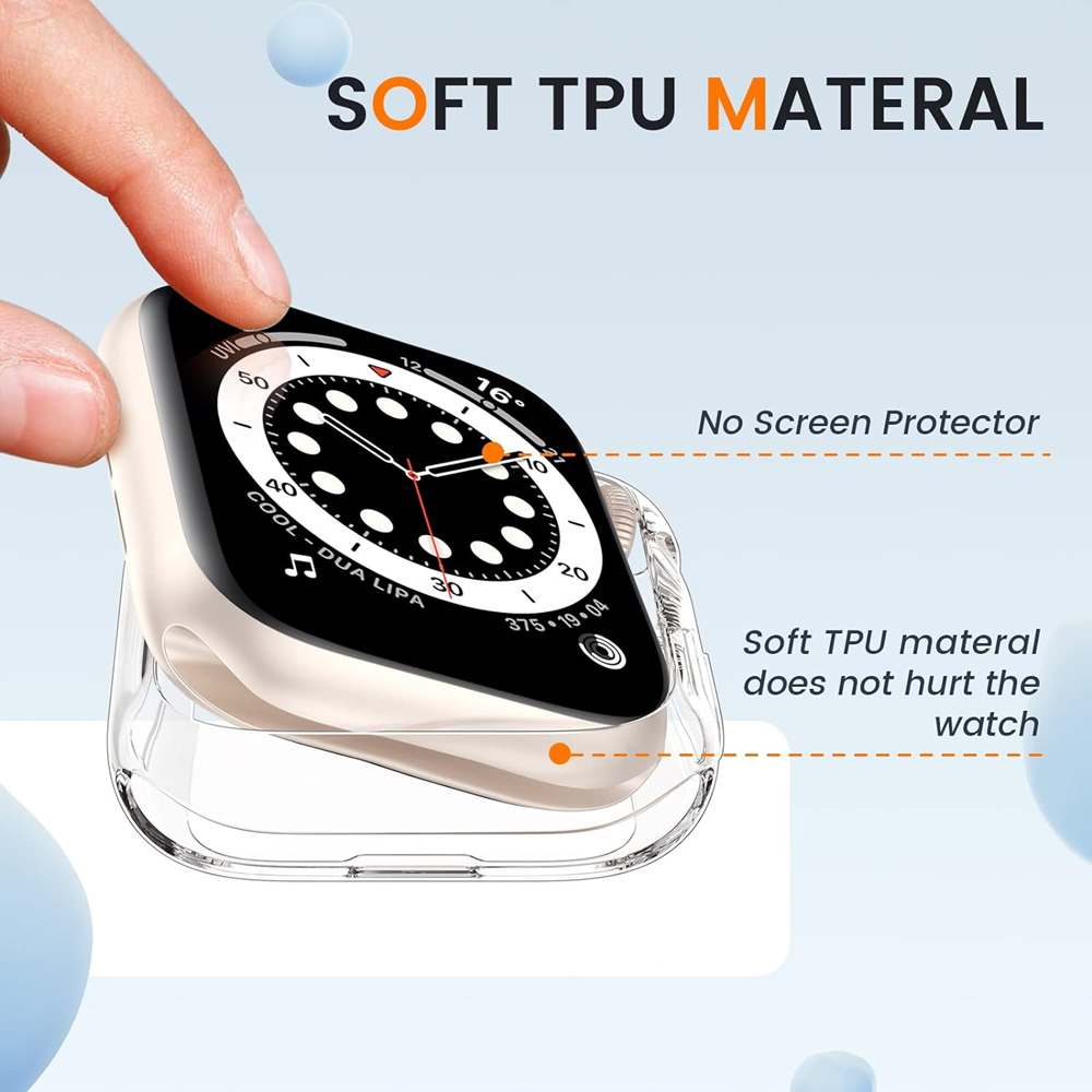 Hoesje Voor Apple Watch 49Mm 44Mm 45Mm 41Mm 40Mm 42Mm 38Mm Geen Screenprotector Full Tpu Bumper Cover Iwatch Serie Ultra 9 8 7 Se 6
