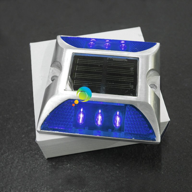 CE approved blue LED flashing light waterproof solar road stud