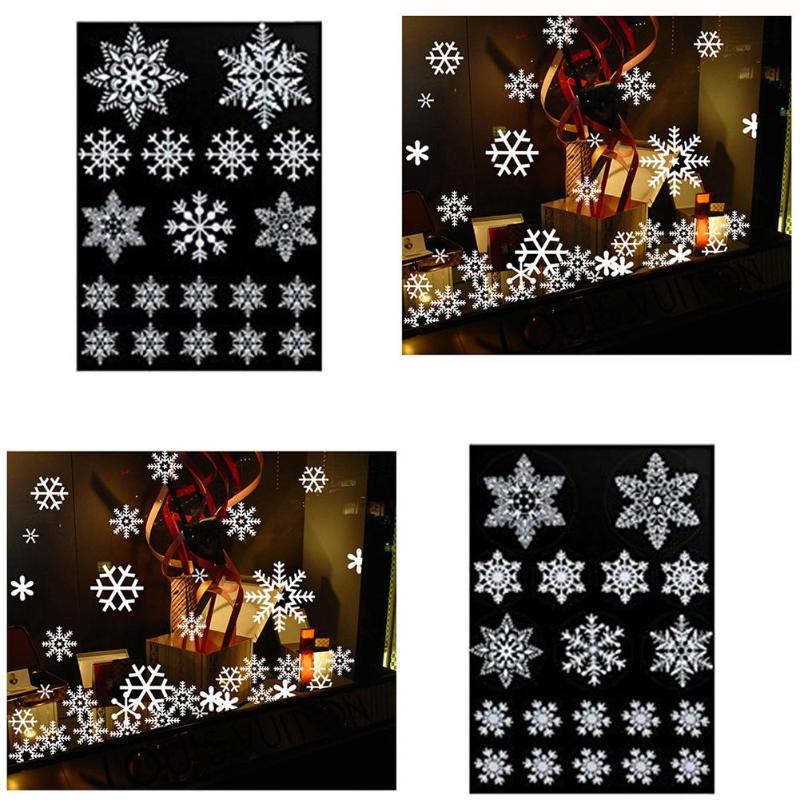 57pcs Sneeuwvlok Raamsticker Winter Muurstickers Kinderkamer Kerst Decoraties voor Huis Jaar Levert