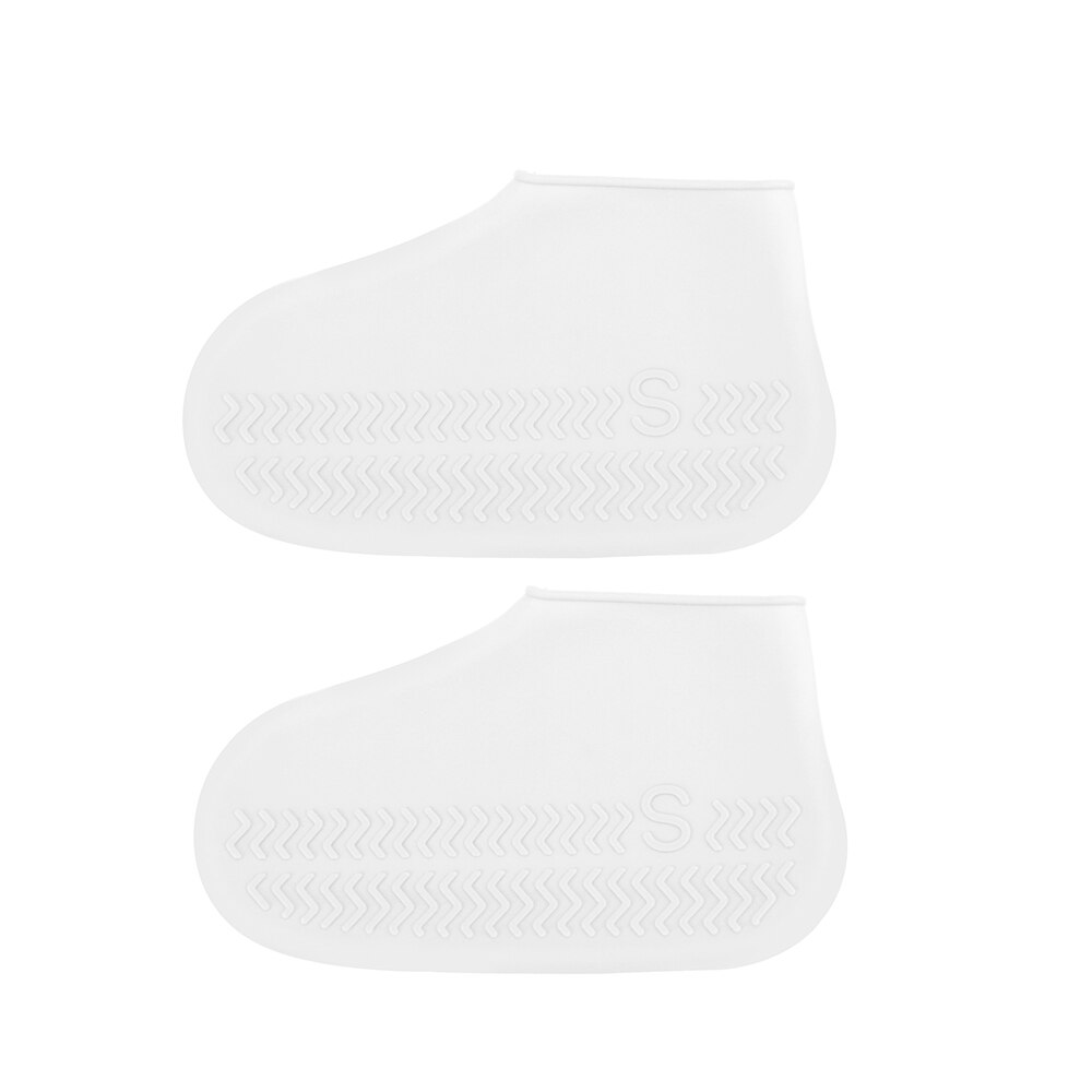 Rubberen Overschoenen Siliconen Regen Schoenen Laarzen Dekken Herbruikbare Waterdicht Antislip S/M/L 1 Paar outdoor Camping: White S