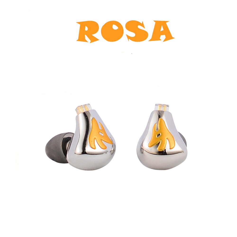 FENGRU Rosa 10mm Beryllium Crystal Composite Film In ear Metal Earphone HiFi IEM earbuds With 2Pin 0.78mm 5N OFC cable: Silver