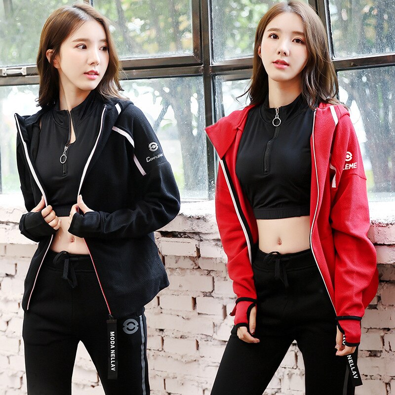 Chaqueta deportiva gruesa de secado rápido para mujer, sudadera de manga larga para correr, gimnasio, Fitness, con cremallera, prendas de vestir exteriores,