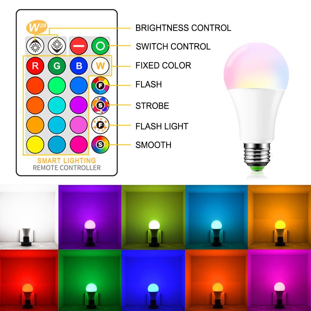 4Pack Led-lampen Dimbare Veranderende Sound & Kleur RGB Afstandsbediening Thuis Gloeilamp APP Controle Lamp Dimbare geluid