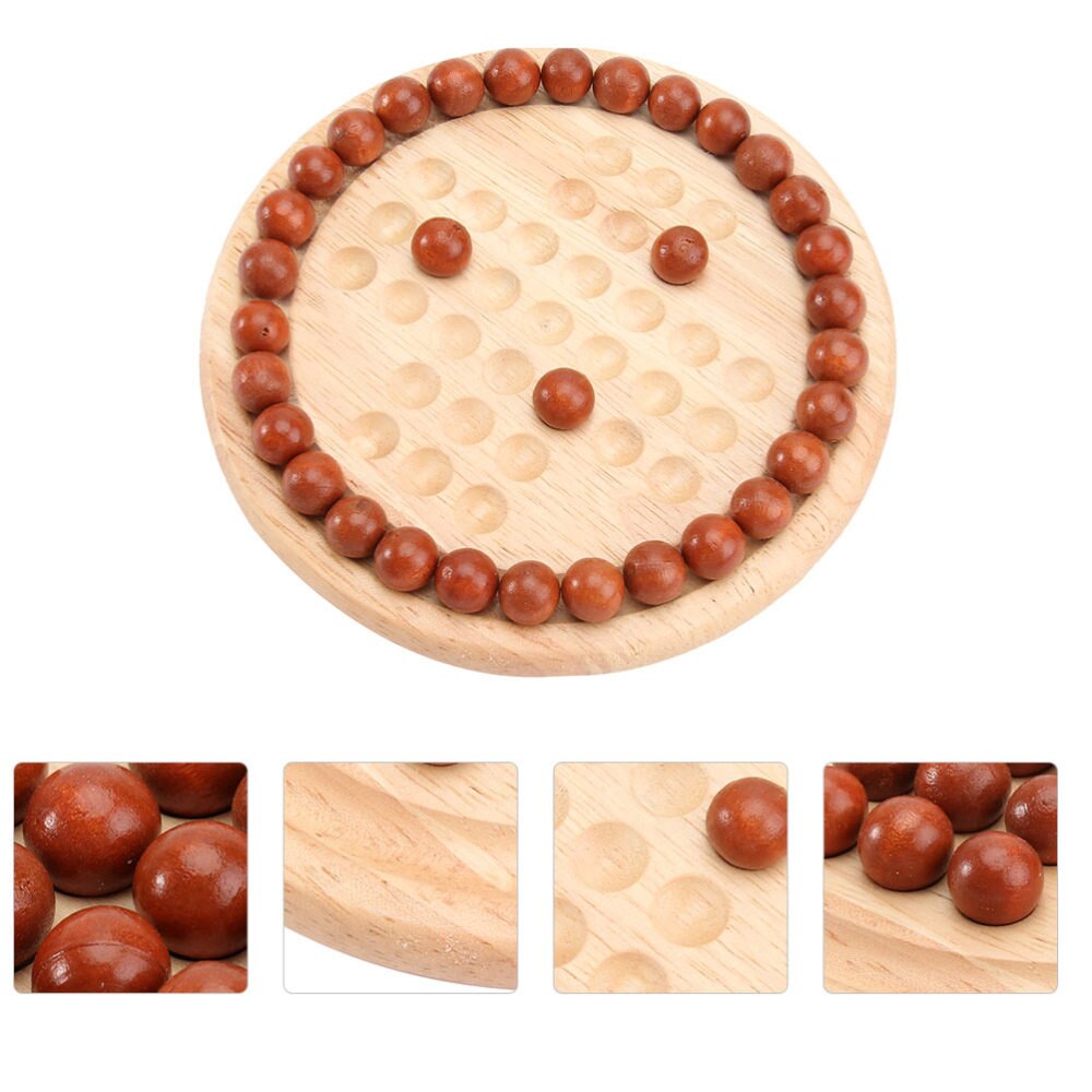 2 Sets Solitaire Board Chess Wood Intelligence Chess Educational Plaything