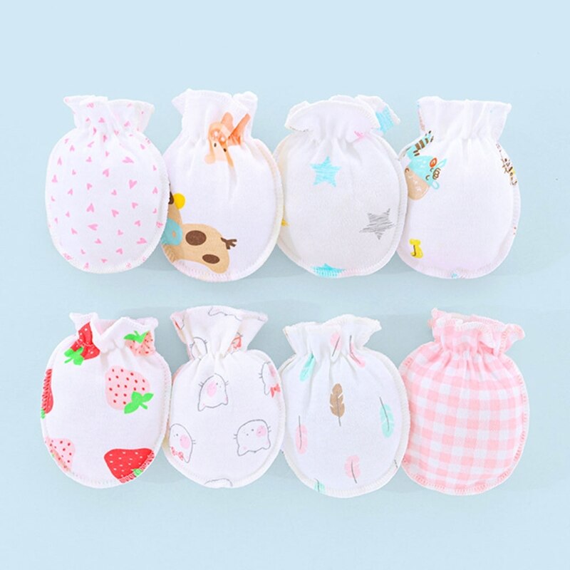 Neugeborenen Baby Baumwolle Karikatur Handschuhe Kleinkind Kleinkind Keine kratzen Fäustlinge unisex Baby Handschuhe für 0-5 Monate Baby Jungen und Mädchen H3CD