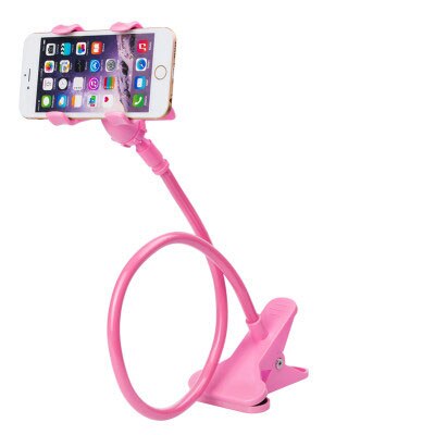 Universel paresseux support de téléphone bureau lit côté coloré Flexible Long bras pince support de téléphone pour iPhone samsung téléphone portable: Pink