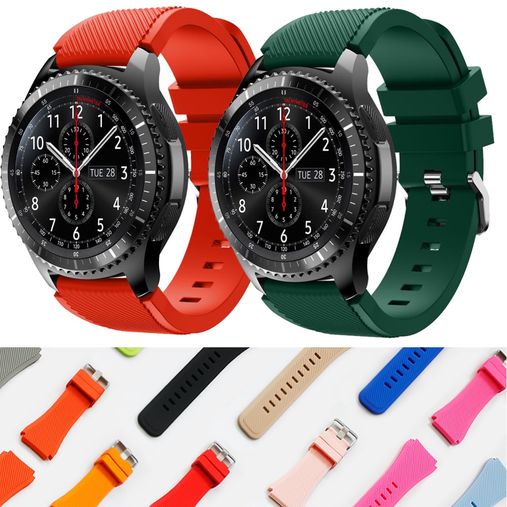 Til galaxy ur 46mm rem til samsung gear  s3 frontier classic 22mm urbånd gummi silikone armbånd huawei ur gt rem