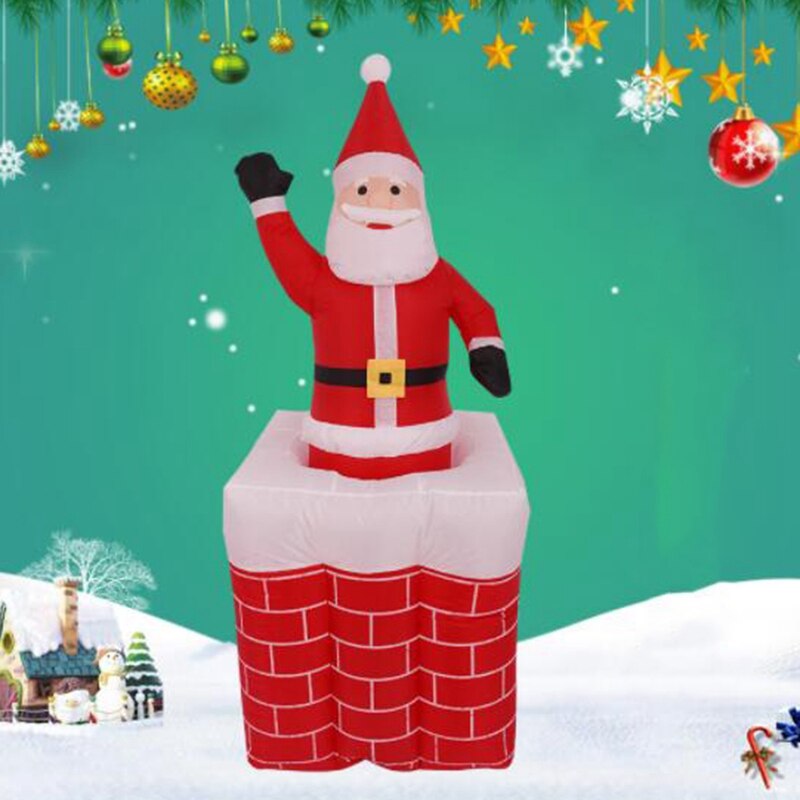 1.6m led luftblæst oppustelig animeret santa stiger fra skorsten op og ned udendørs layout juledekorationsfigur børn klassisk til: Default Title