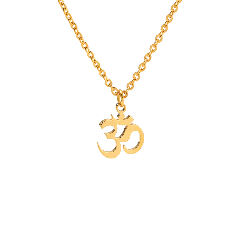 unisex Indische Sanskrit OM Symbol Halskette Für Frau Männer Gold Kette empfindlich OM Halsketten Anhänger Schmuck Zubehör