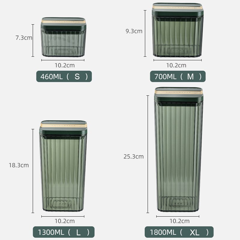 Airtight Food Storage Containers 4 Different Capacity,Kitchen Pantry Organization Containers, Plastic Canister for Flour, Sugar