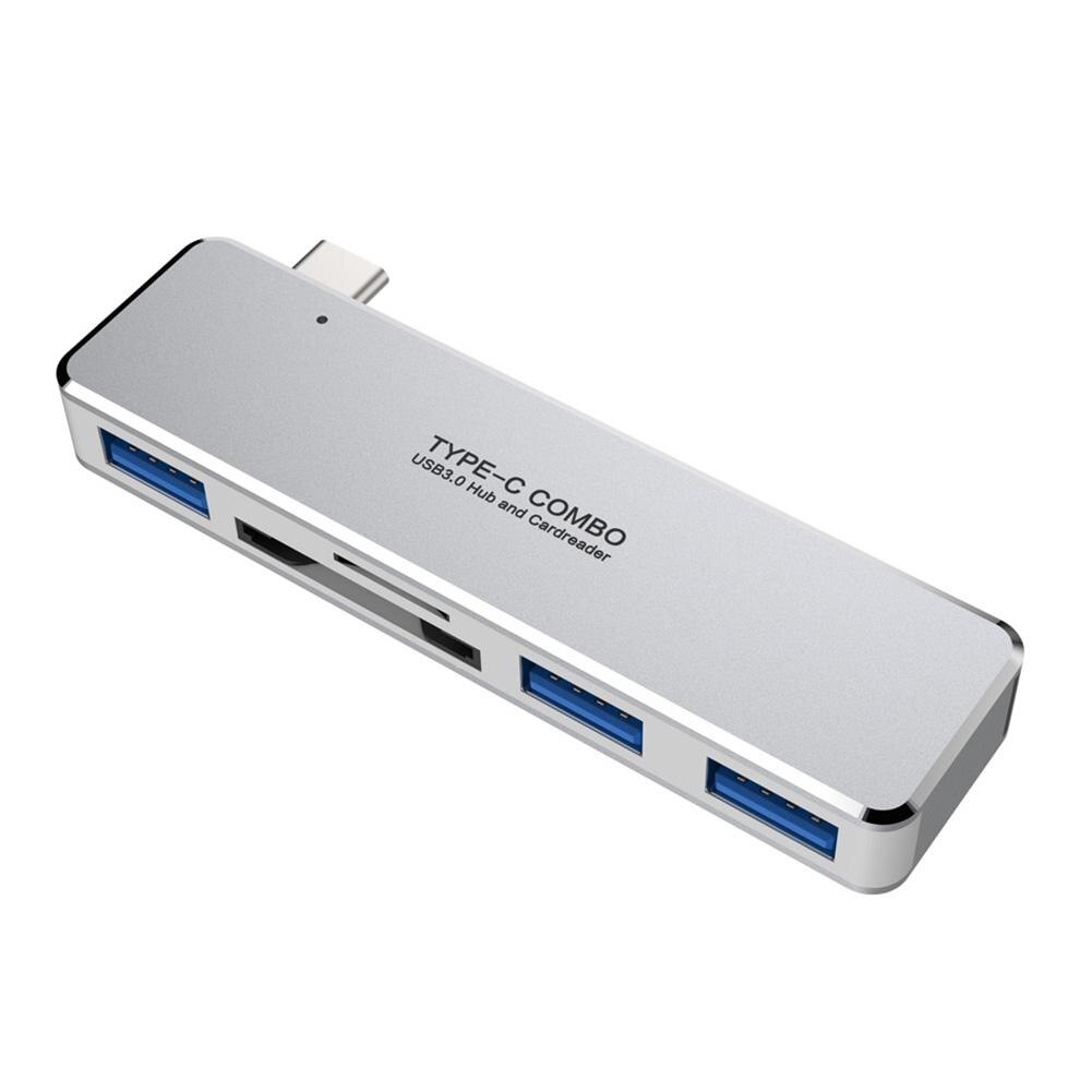 Type-C Om 3 Usb 3.0 + Tf + Geheugenkaart Poort Aluminium Multi High Speed Usb C Expander lezen Snelheid Kan Bereiken 480 Mps Snelle