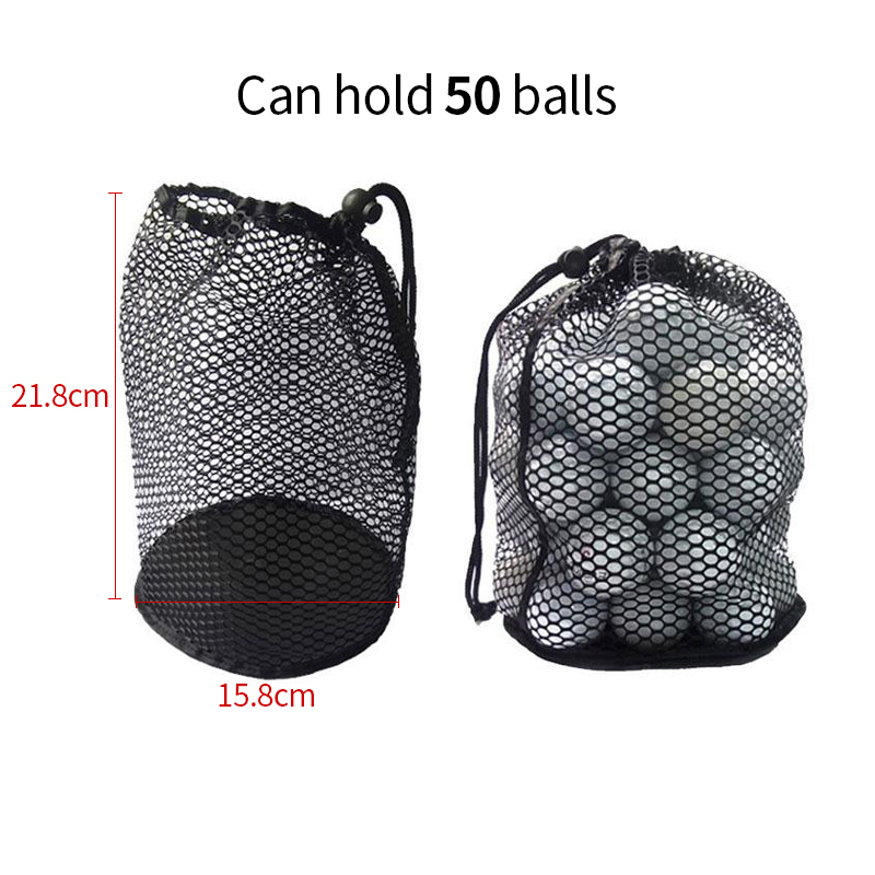 Rede de malha para esportes de golfe, bolsa de nylon para tênis de golfe 12/25/50 bolas, bolsa com cordão, 1 peça, sacos de golfe, acessórios de golfe: Azul