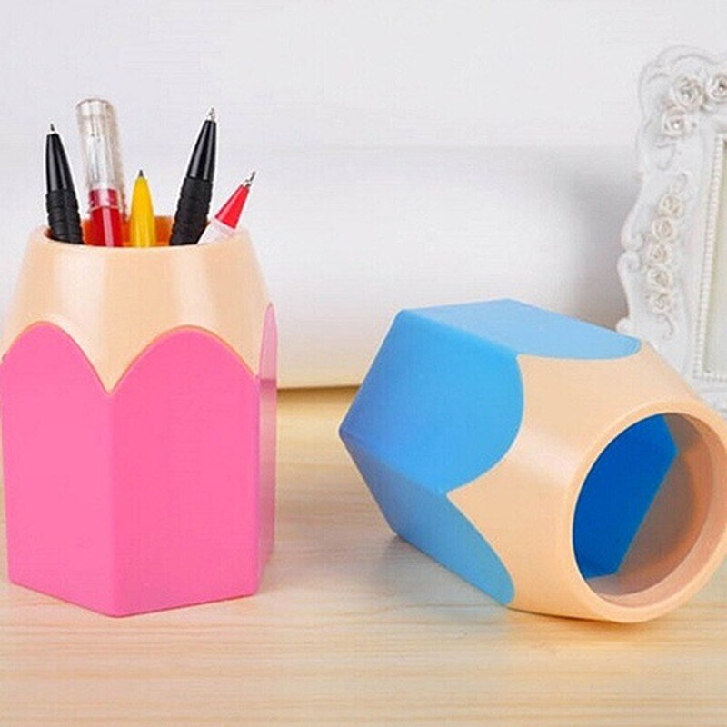 Creatieve Pen Vaas Potlood Pot Make-Up Borstel Houder Briefpapier Bureau Netjes Plastic Desk Organizer Container School Kantoorbenodigdheden