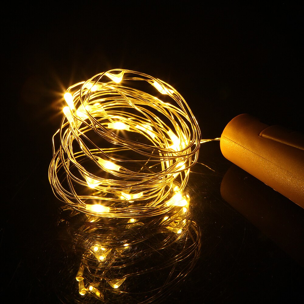 Guirlande lumineuse pour bouteille de vin en forme de liège 1m/2m, LED cordes avec bouchon de bouteille décorations, pour halloween, fête de noël