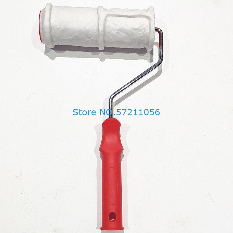Brick Pattern Paint Roller 8 Inch Brush Handle Rubber Embossing Art Construction Tool Home DIY Paint Roller Wall Decoration