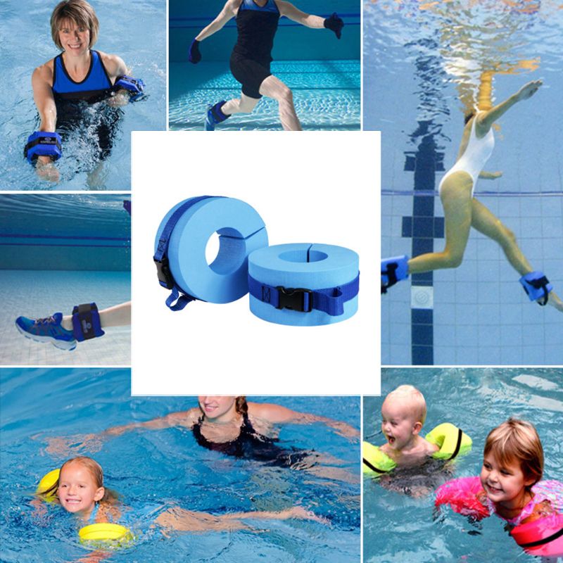 UN Paio di Nuotata Schiuma Acquatiche Del Polsino Acqua Aerobica Galleggiante Anello di fitness Esercizio Caviglie Cinture di Braccia con Sgancio Rapido di Formazione