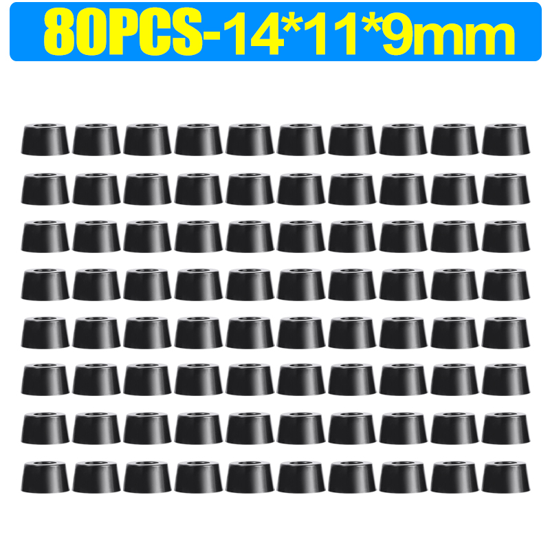 Almohadillas de goma protectores de suelo, tabla de cortar antideslizante, junta de parachoques para muebles, cubierta de pata de silla y mesa, alfombrilla de Hardware para muebles, 8/80 Uds.: Negro