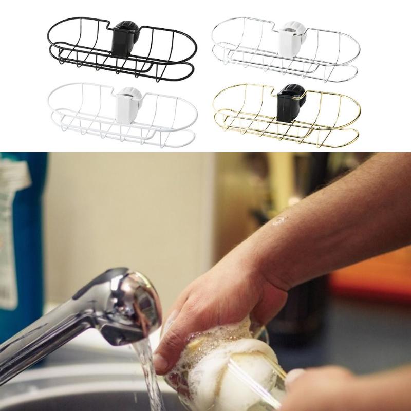 Stainless Steel Faucet Drain Hanging Rack faucet shelf sponge dish cloth finishing rack Bathroom Kitchen Sponge Organizer