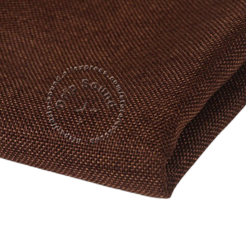 Grå/beige højtaler mesh klud antik retro lyd gennemsigtig støvtæt linned guitar lyd maske stof baggrund klud: Brun
