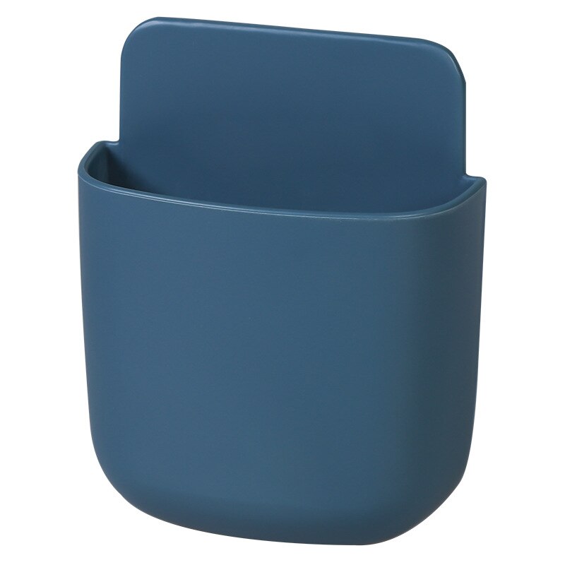 Wall Mounted Storage Box Remote Control Storage Organizer Case For Air Conditioner TV Mobile Phone Plug Holder Stand Rack: navy blue