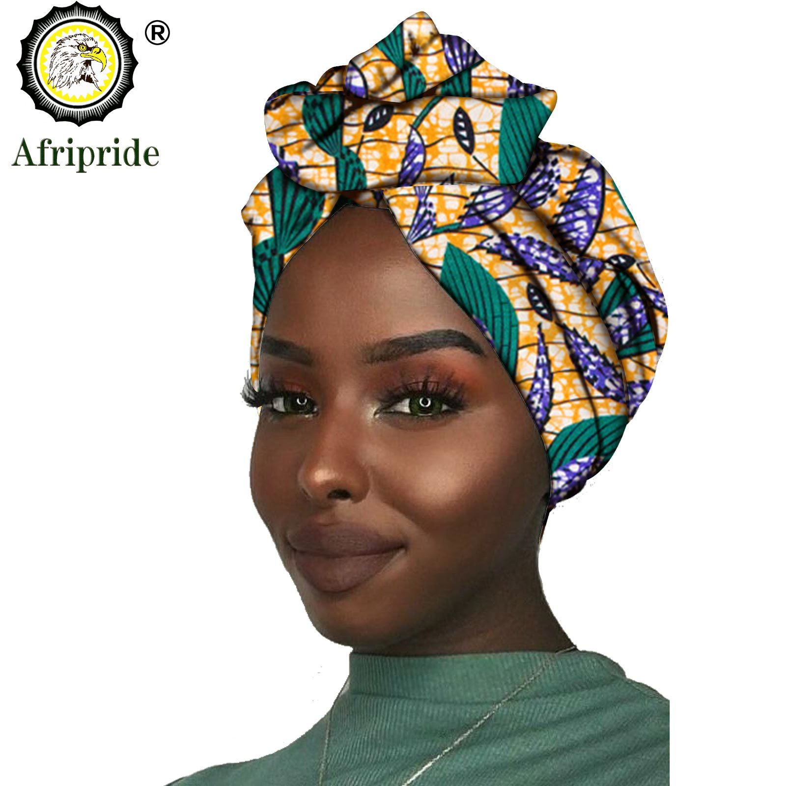 Nueva africana, diadema para mujer, tela de cera de algodón, pañuelo tradicional para la cabeza, turbante, cera de algodón puro AFRIPRIDE S001