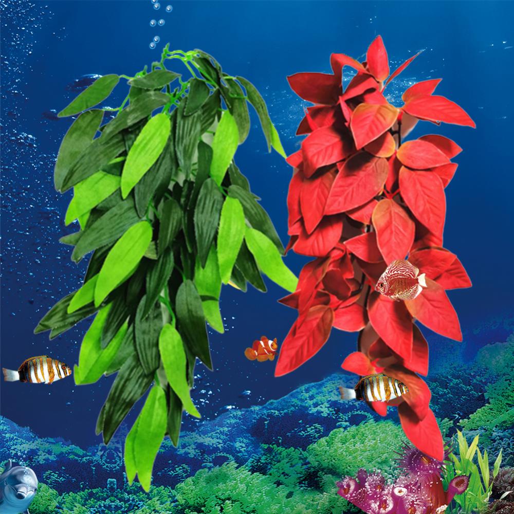 Plante d&#39;eau artificielle en rotin, plante suspendue, feuilles de vigne, décor d&#39;aquarium, directe