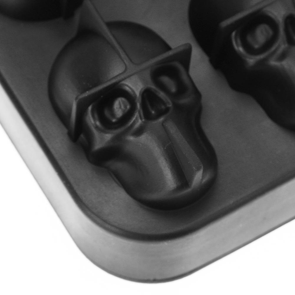 4 reikää silikoniluut kallo jääpala muotti kakku karkki tarjotin halloween jääpalakone kallon muotoinen suklaa muotti muotti
