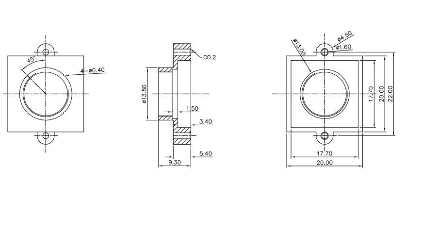 S-Mount lens houder 6mm (SH01F08V3) 22mm