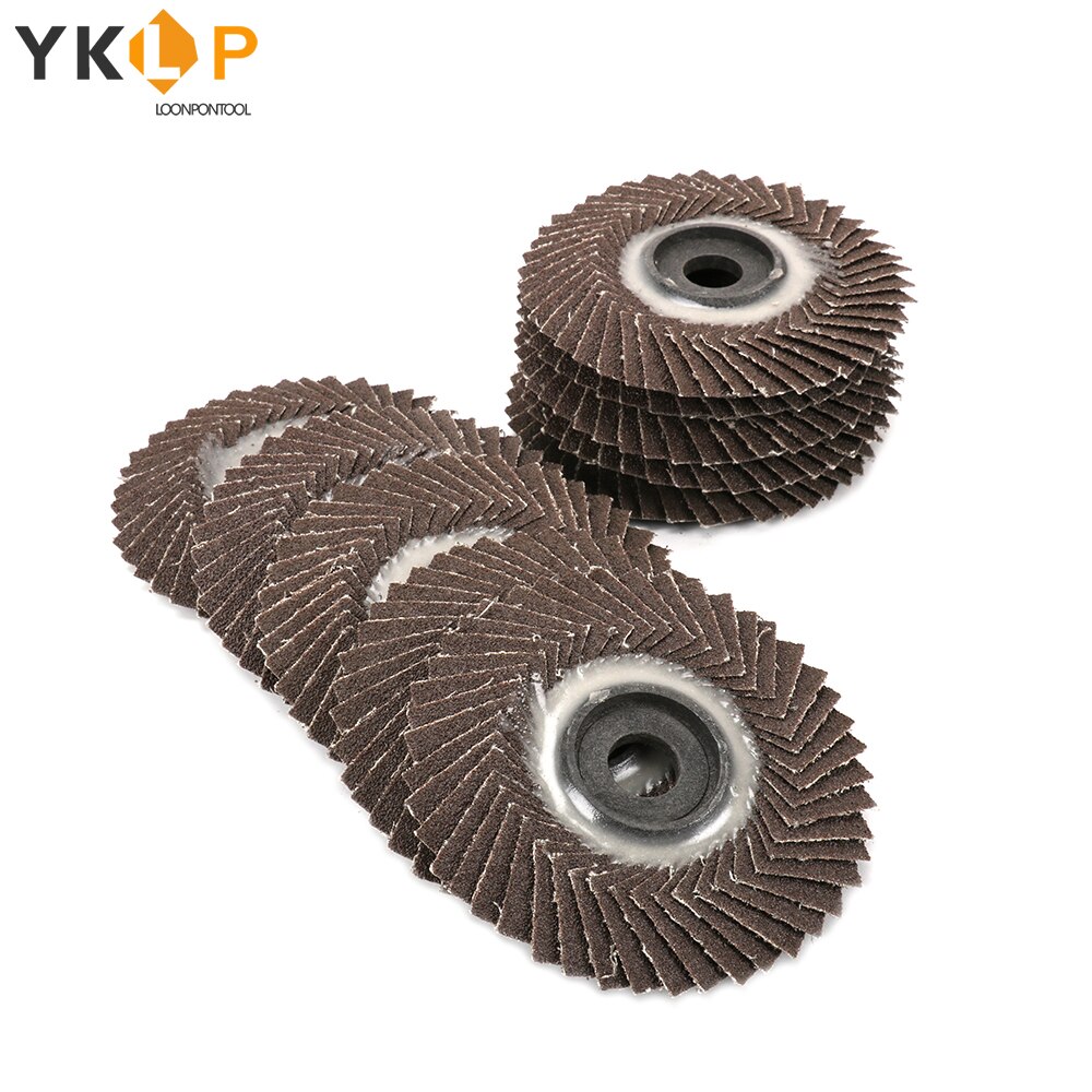 10Pcs 4 inch 80/320# Flap Sanding Disc with 5/8" Bore Abrasive Grinding Flap Wheel for Angle Grinder Polishing and Derusting