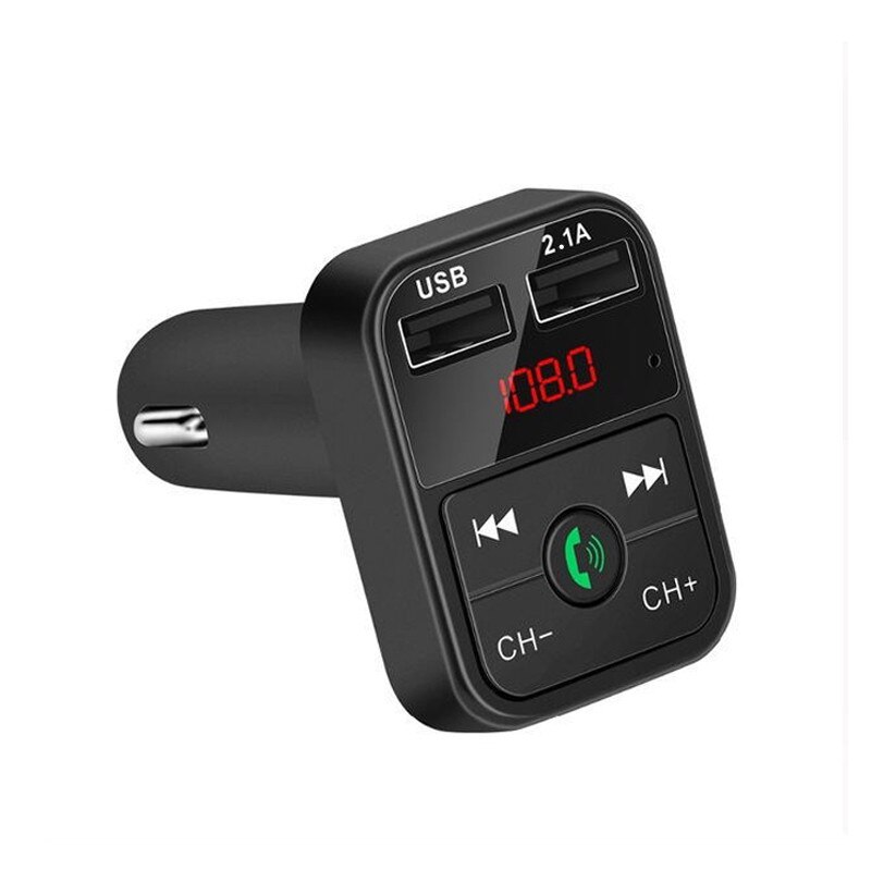 Dual USB Car Phone Charger Bluetooth 5.0 FM Transmitter Handsfree FM Modulator 3.1A Fast Charger Car Accessories MP3 Player: Black