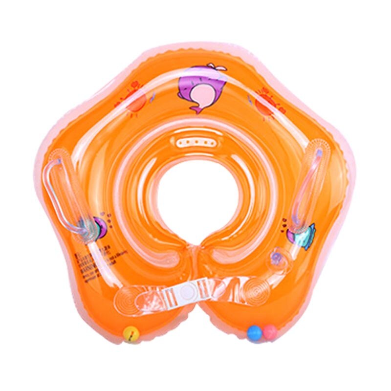 Baby Zwemmen Accessoires Piscina Baby Dolfijn Krab Opblaasbare Cirkel Voor Baden Hals Float Loop Veiligheid Piscine Accessoire: Orange