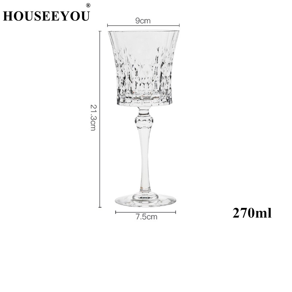 Husdu europeisk luksus retro utskåret krystallglass beger vinkopp champagne fløyter cocktail drikke bar restaurant verktøy: Klar