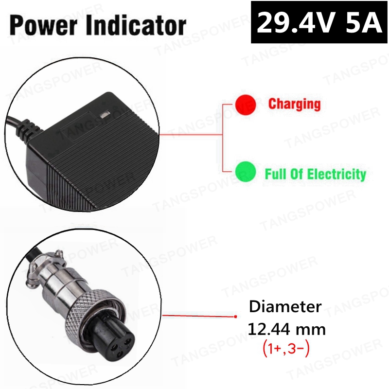 29.4V 5a Lithium Batterij Oplader Voor 24V 7Serie Li-Ion Batterij Pack Voor 29.4V Lithium Batterij Oplader 150W Snel Opladen: Blauw / VS